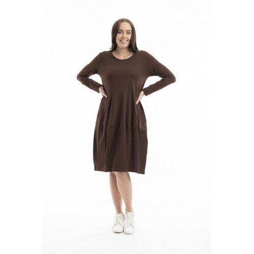 Orientique - Essential Knit Bubble Dress - Chocolate