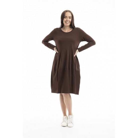 Orientique - Essential Knit Bubble Dress - Chocolate