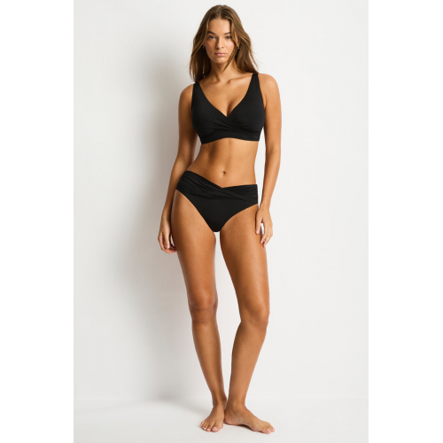 Sea Level - Eco Essentials Cross Front Tie Back Top - Black