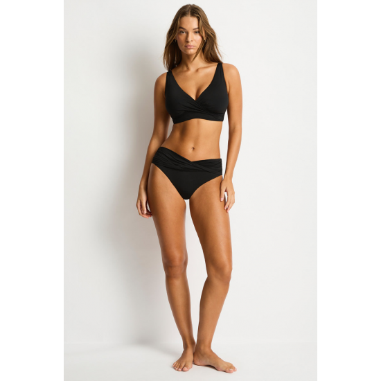 Sea Level - Eco Essentials Cross Front Tie Back Top - Black