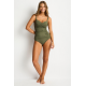 Sea Level - Essentials Twist Front Multifit Tankini - Khaki