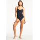 Sea Level - Essentials Twist Front Multifit Tankini - Night Sky